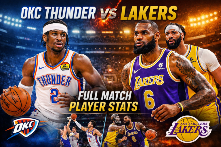 OKC Thunder vs Lakers: Full Match Player Stats